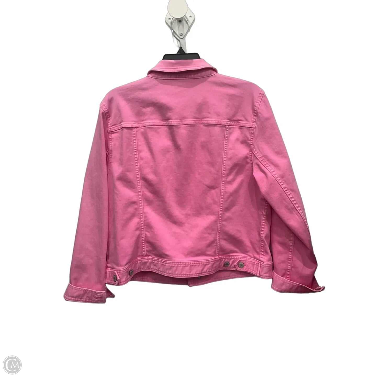 Jacket Denim By Talbots In Pink, Size: Xl