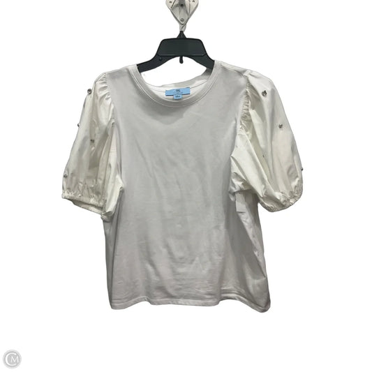 Top Short Sleeve By Cece In White, Size: L