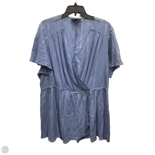 Top Short Sleeve By Lane Bryant In Blue, Size: 3x