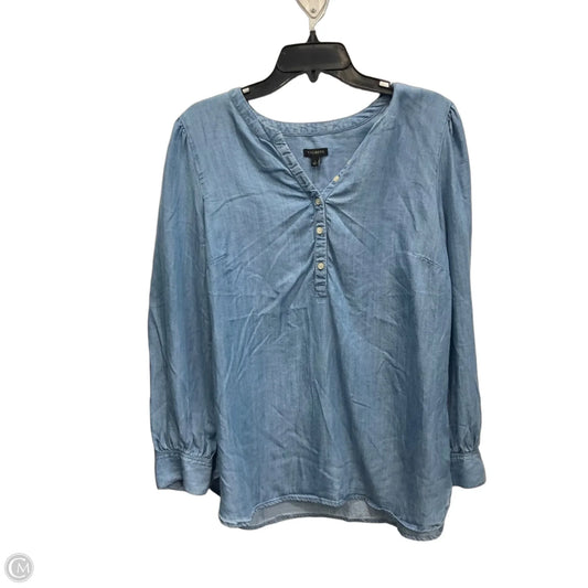 Top Long Sleeve By Talbots In Blue, Size: L