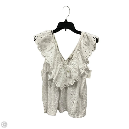 Top Sleeveless By Loft In White, Size: M