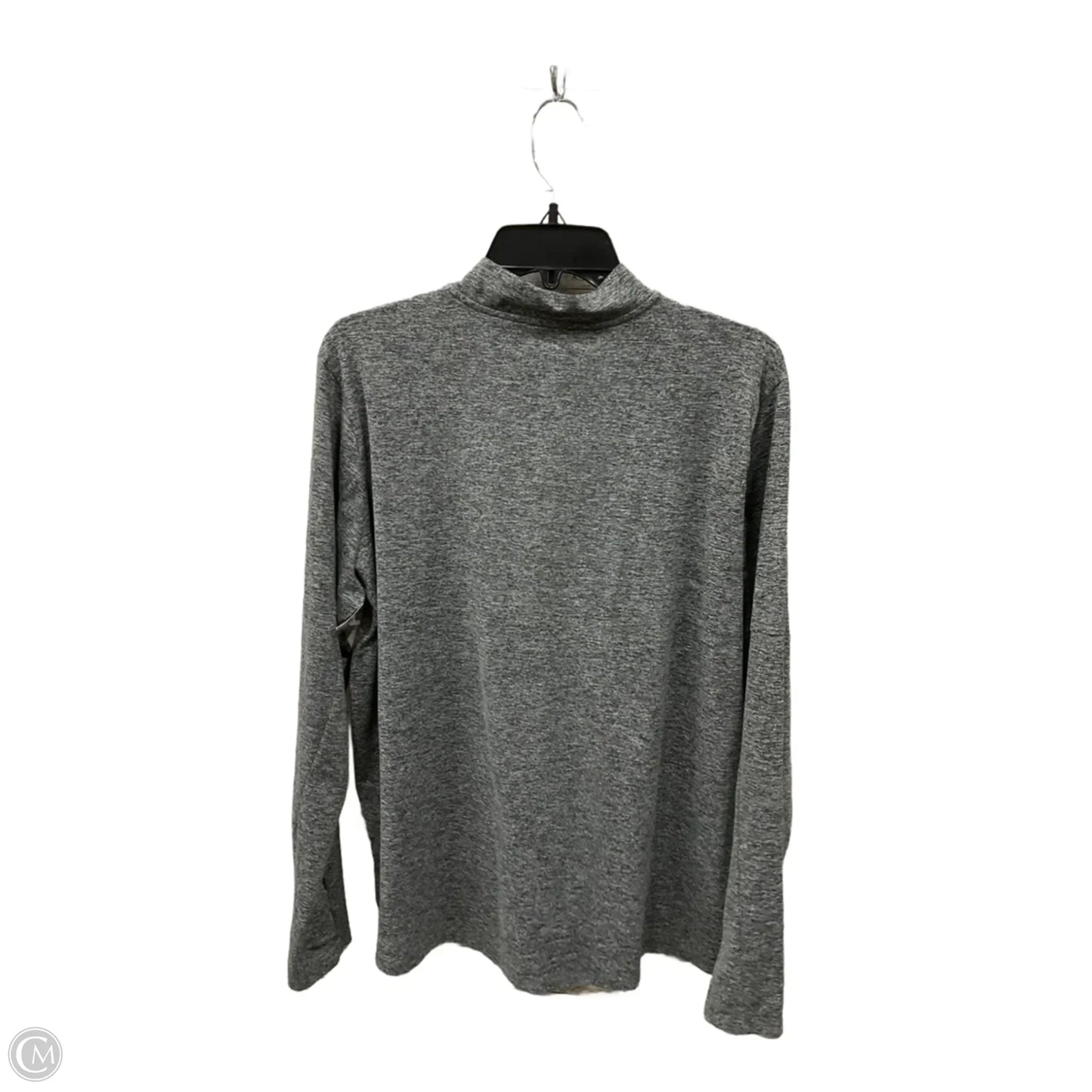 Athletic Top Long Sleeve Collar By Nike In Grey, Size: Xl