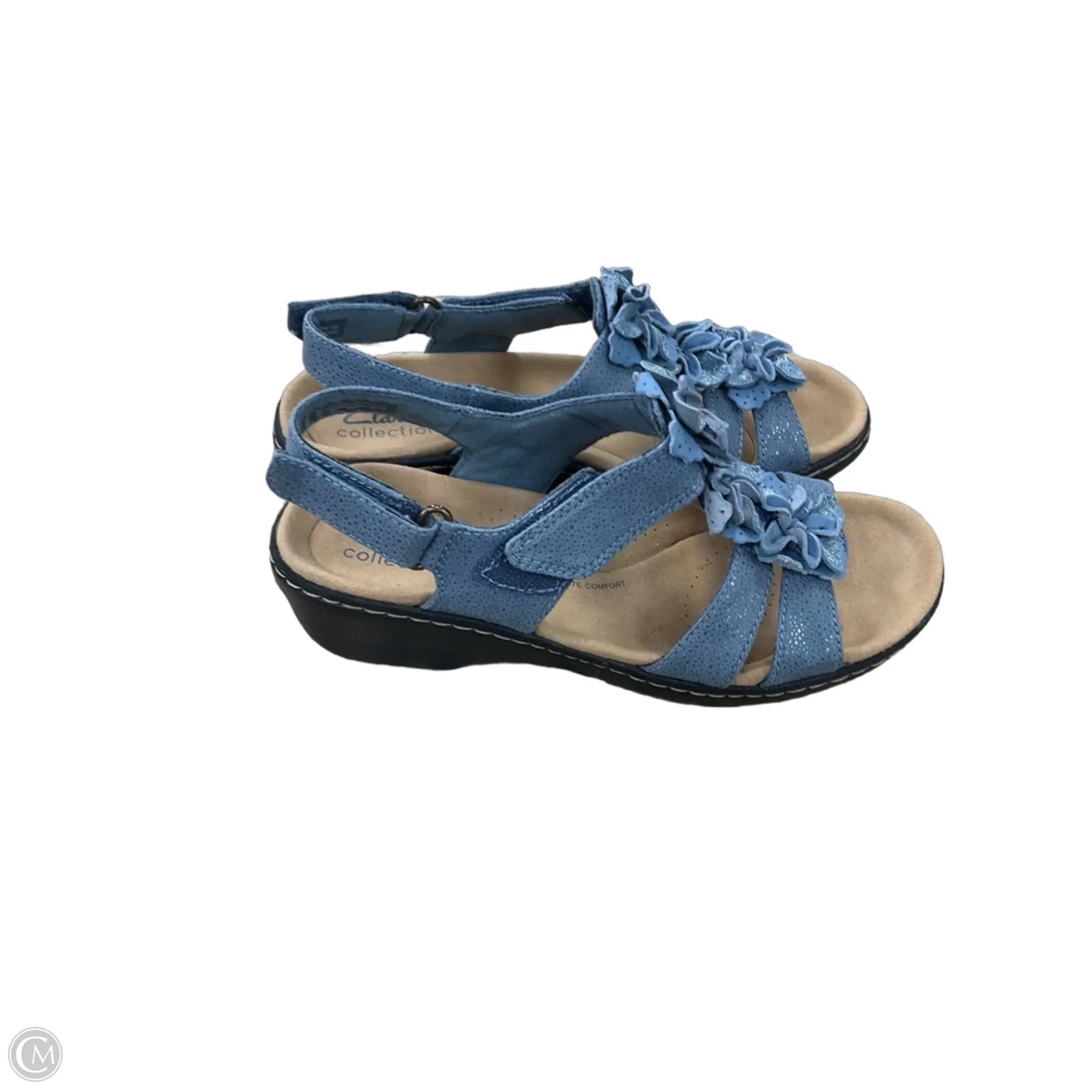 Sandals Heels Platform By Clarks In Blue, Size: 6.5