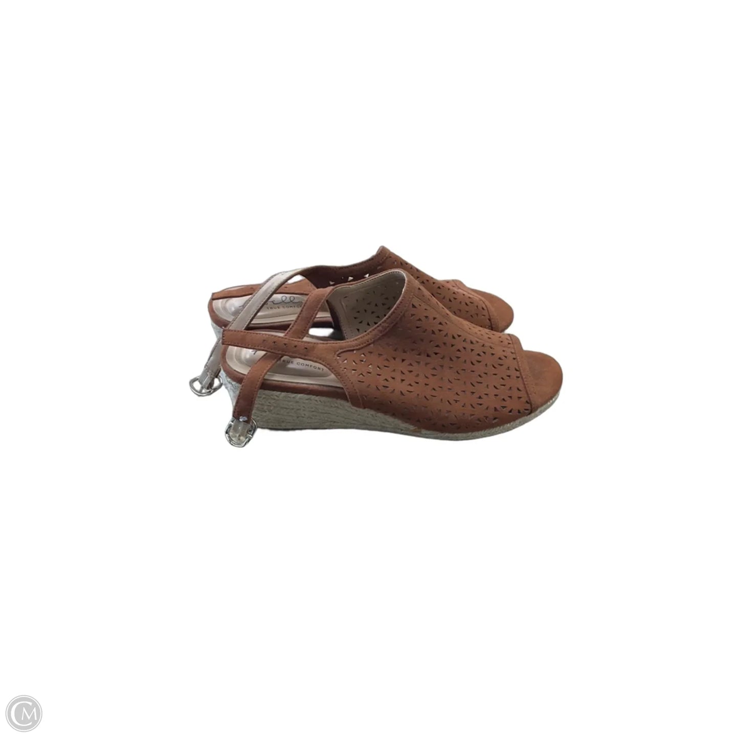 Sandals Heels Wedge By Abella In Brown, Size: 9.5