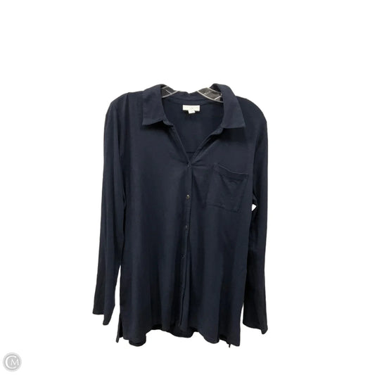Blouse Long Sleeve By J. Jill In Navy, Size: M