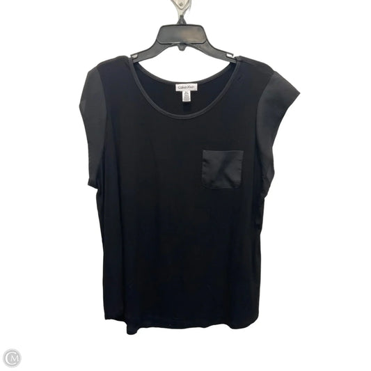 Top Short Sleeve By Calvin Klein In Black, Size: Xl