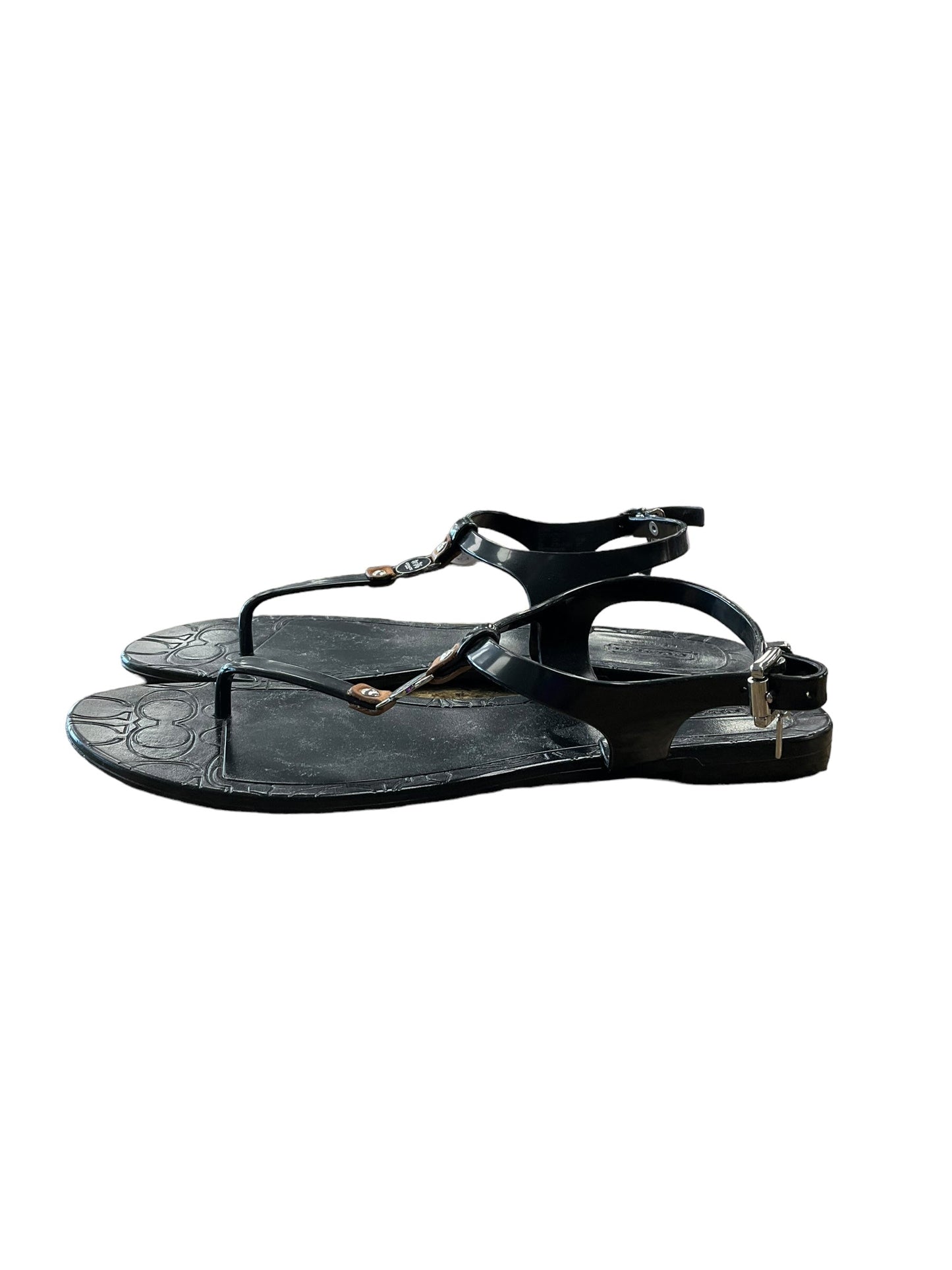 Black Sandals Designer Coach, Size 7