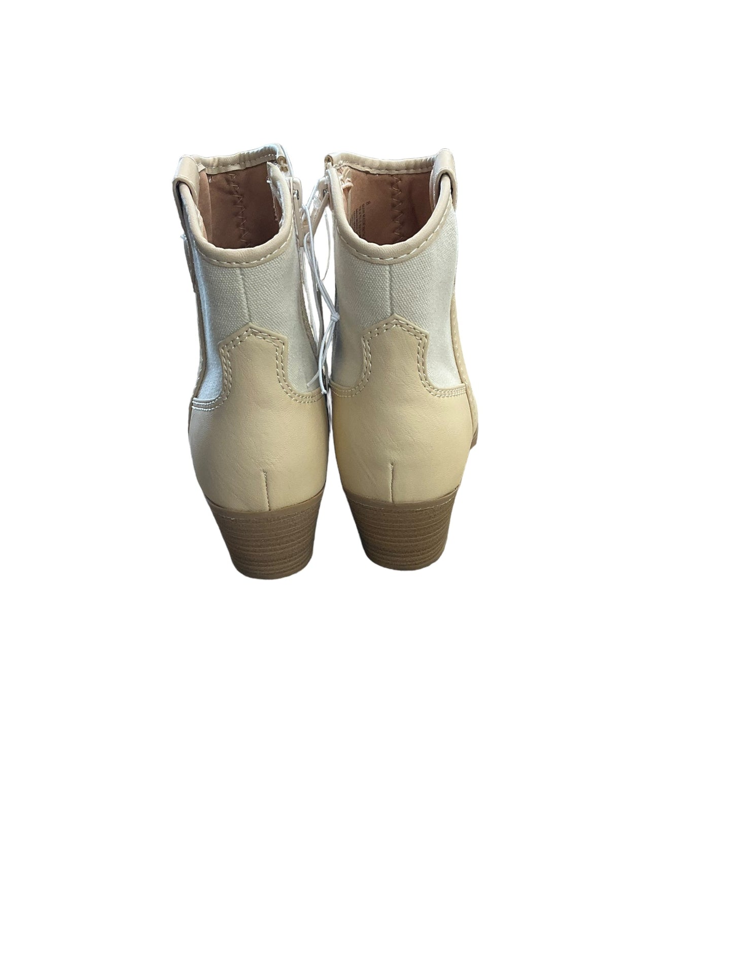 Tan Boots Ankle Heels Universal Thread, Size 8