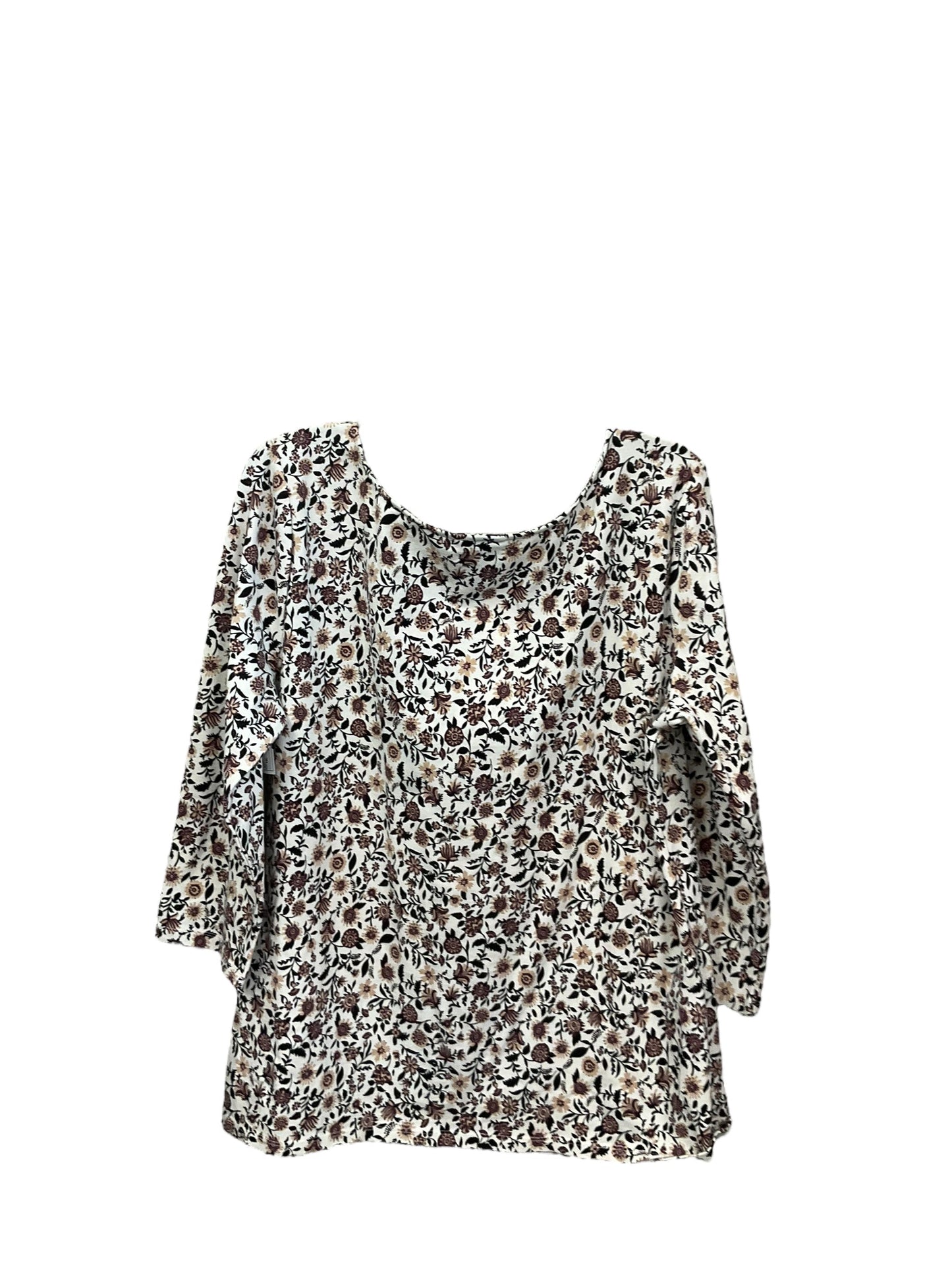 Top Long Sleeve By Ann Taylor In Floral Print, Size: Xxl