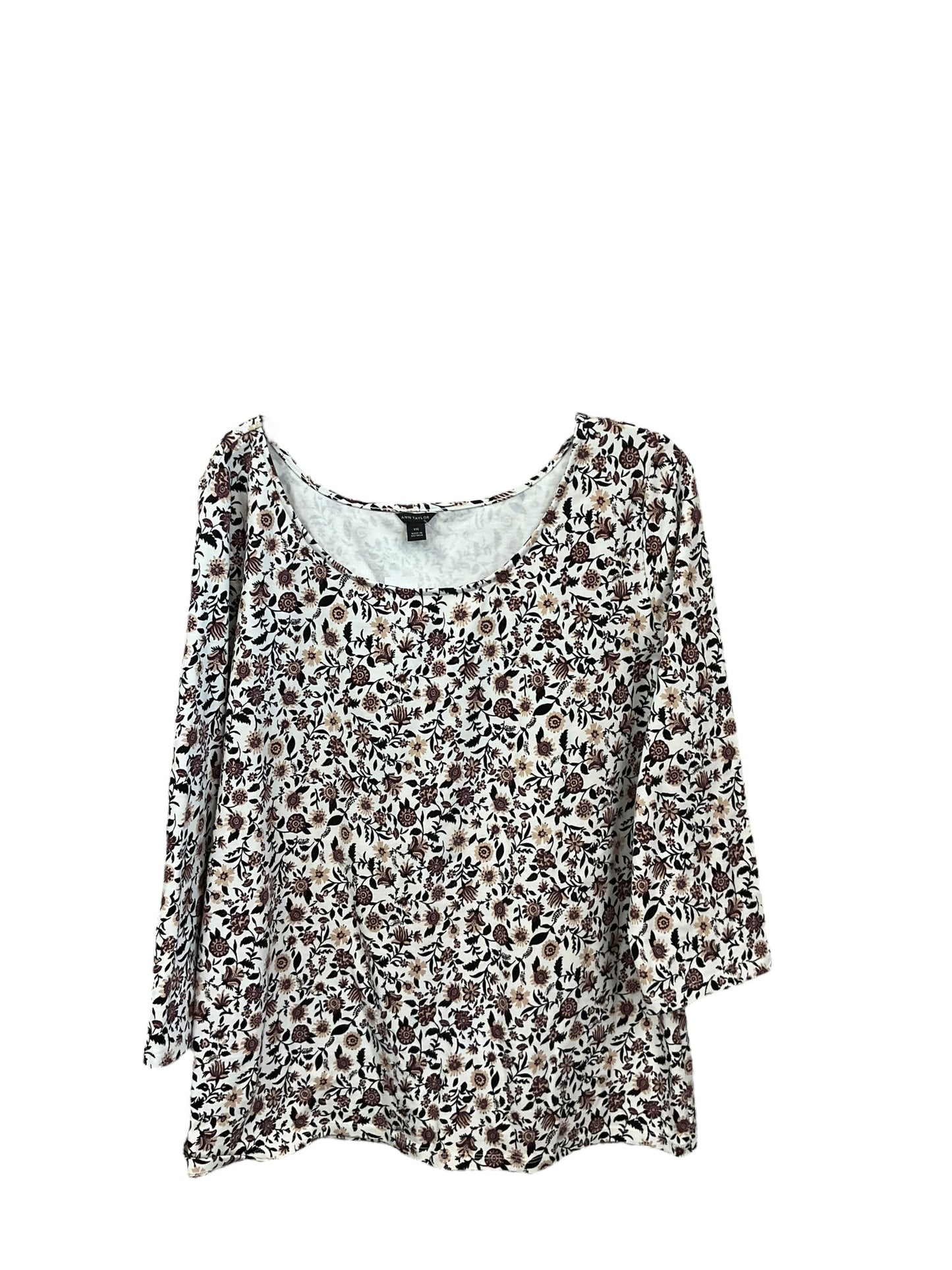 Top Long Sleeve By Ann Taylor In Floral Print, Size: Xxl