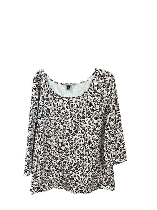 Top Long Sleeve By Ann Taylor In Floral Print, Size: Xxl