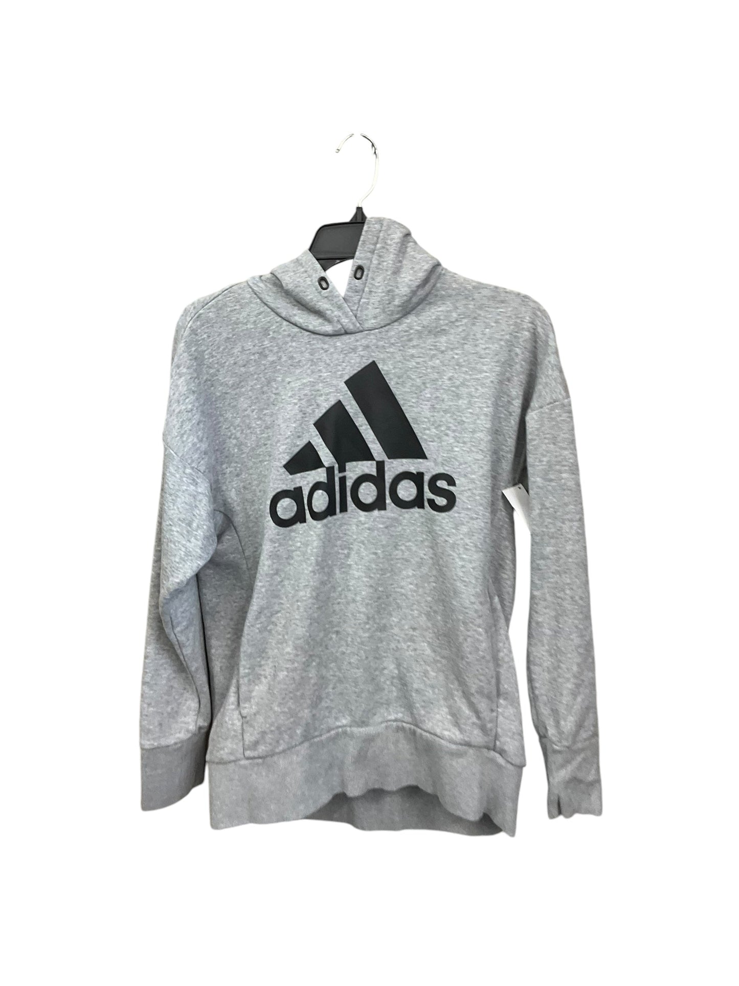 Sweatshirt Hoodie By Adidas In Grey, Size: S