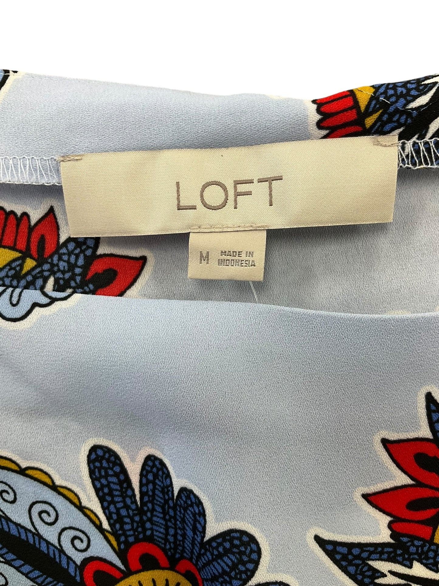 Blue Top Short Sleeve Loft, Size M