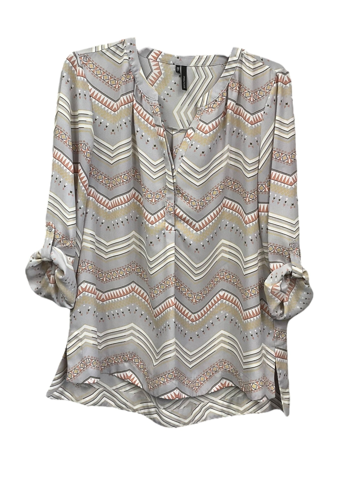 Grey Top 3/4 Sleeve Maurices, Size L