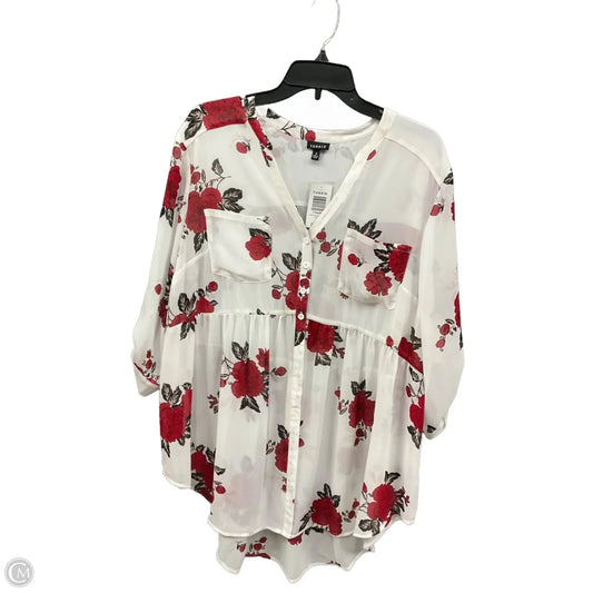 Top 3/4 Sleeve By Torrid In Multi-colored, Size: 2x