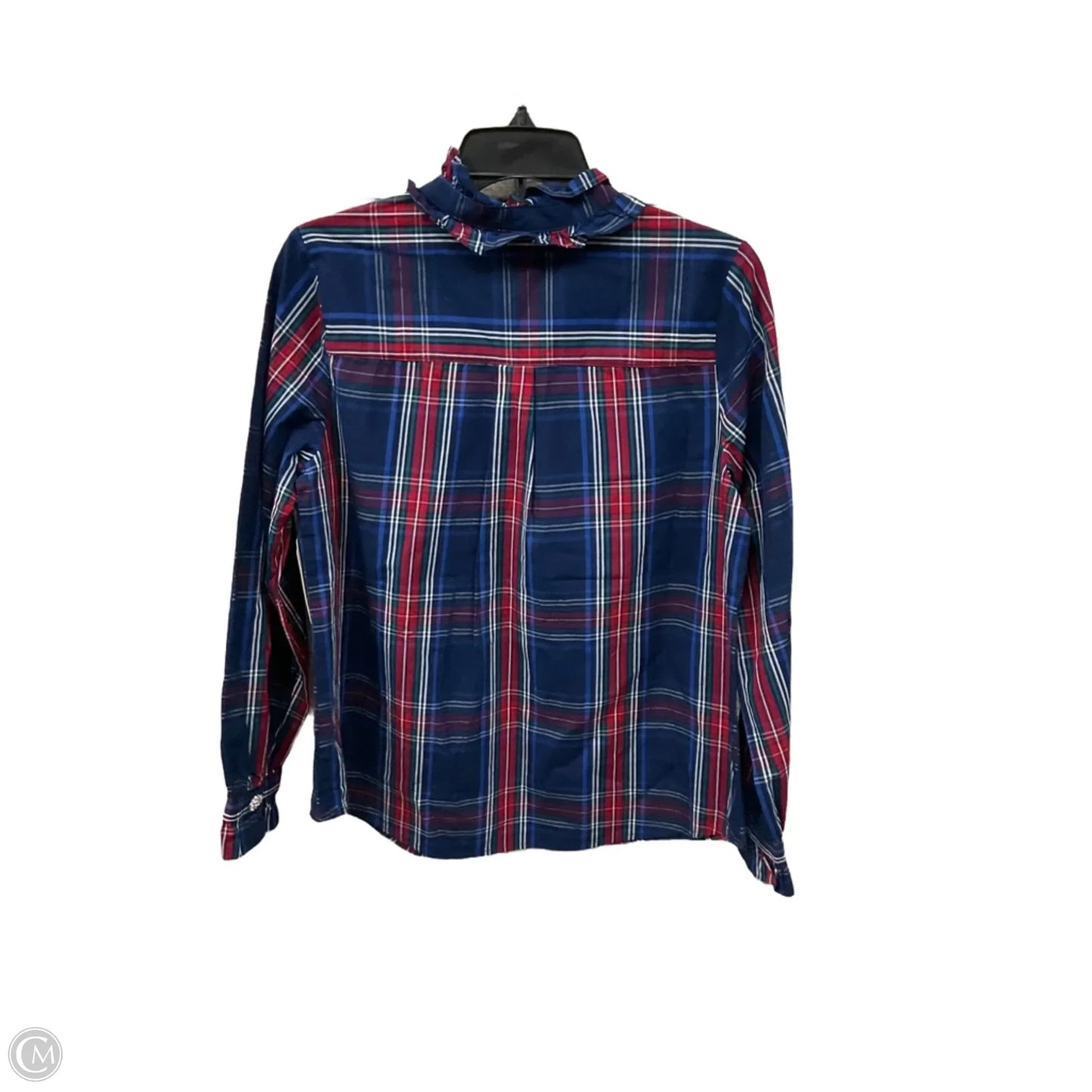 Blouse Long Sleeve By St Johns Bay In Plaid Pattern, Size: M