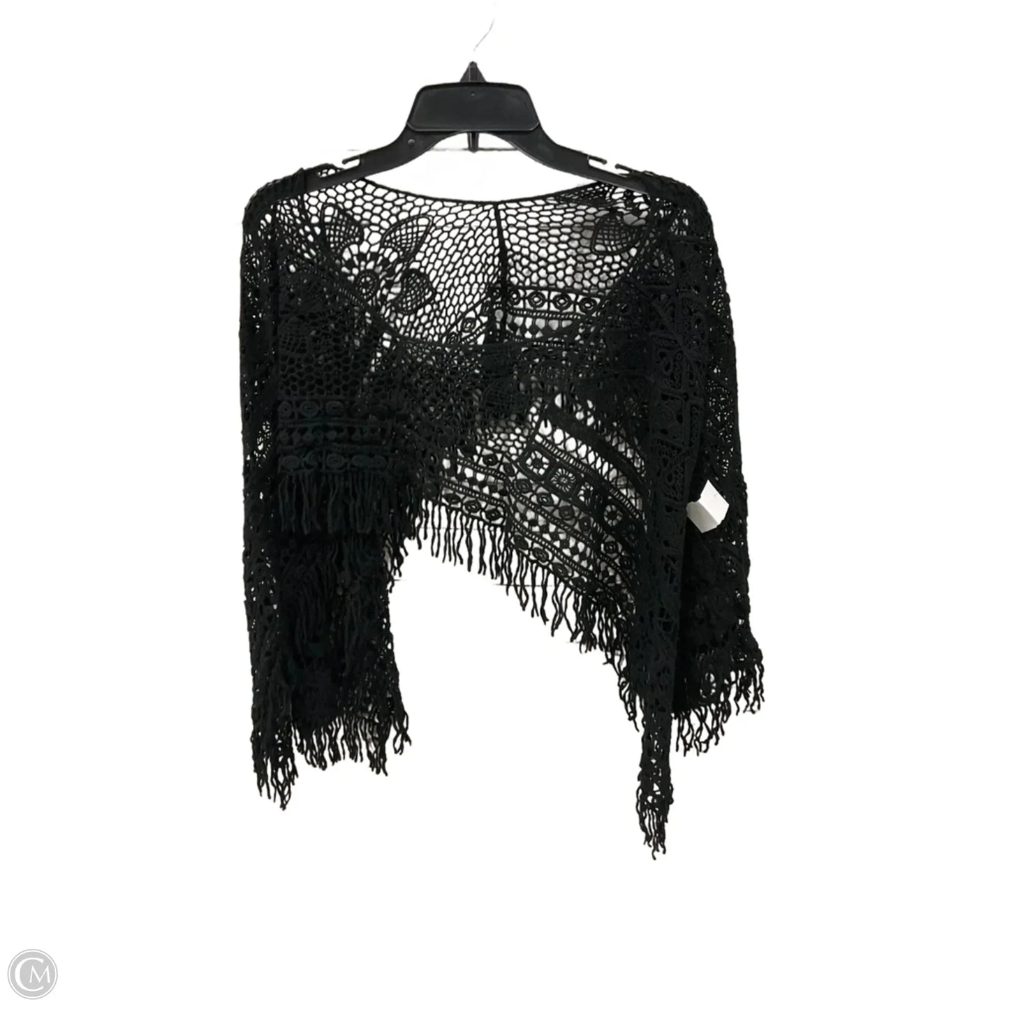 Poncho By Clothes Mentor In Black, Size: Osfm