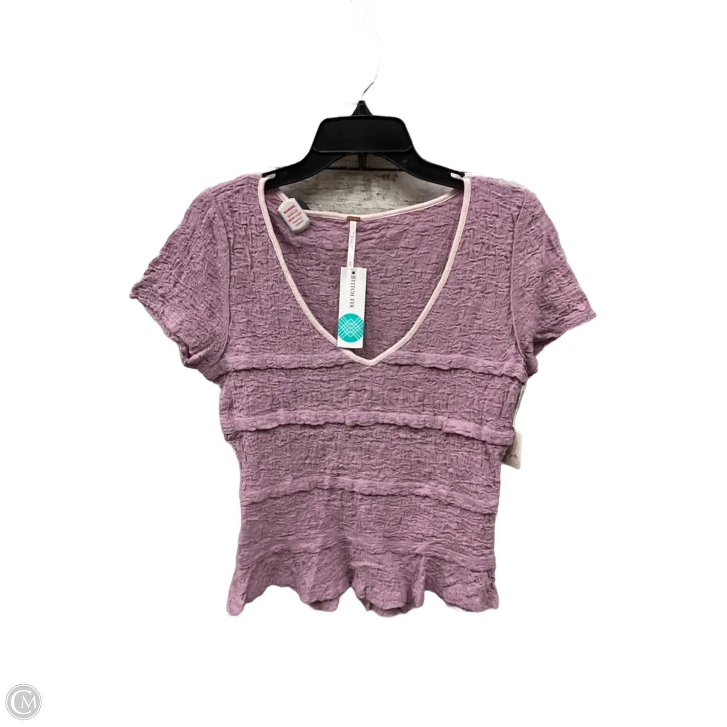 Top Short Sleeve By Free People In Purple, Size: Xl