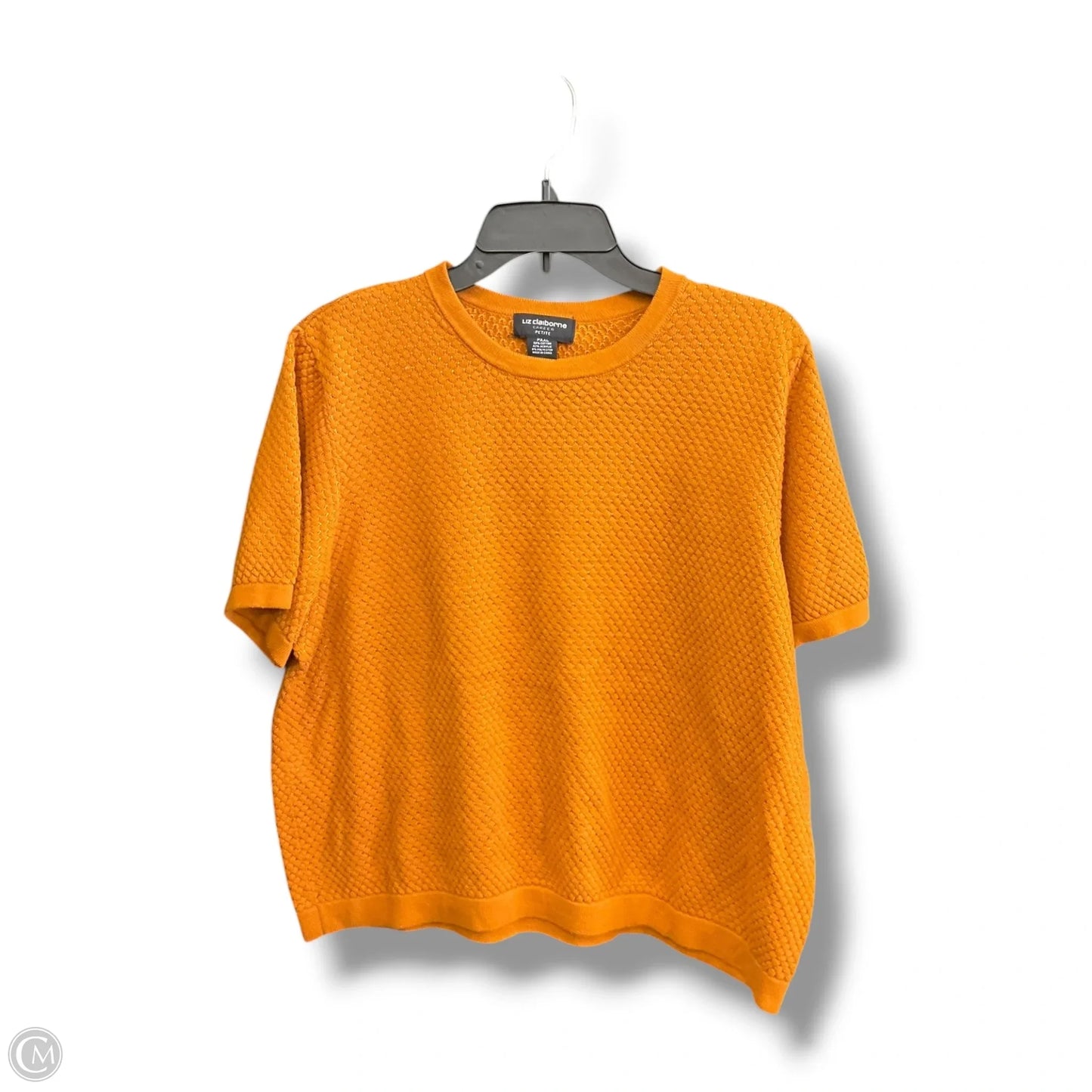 Top Short Sleeve By Liz Claiborne In Gold, Size: Xxl