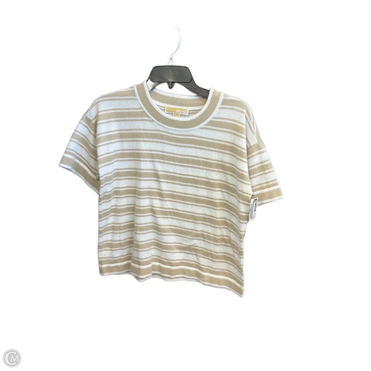 Top Short Sleeve By Michael By Michael Kors In Tan & White, Size: Sp