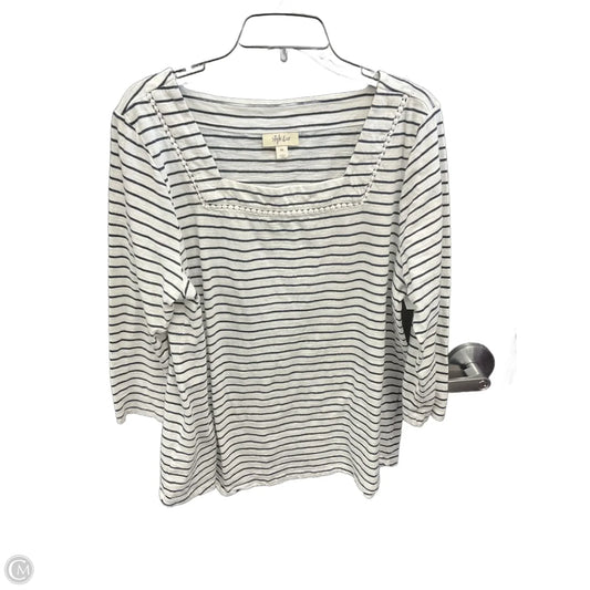 Top Long Sleeve By Style And Company In Striped Pattern, Size: 2x