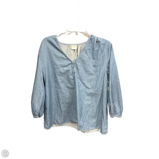 Top Long Sleeve By Croft And Barrow In Blue, Size: L