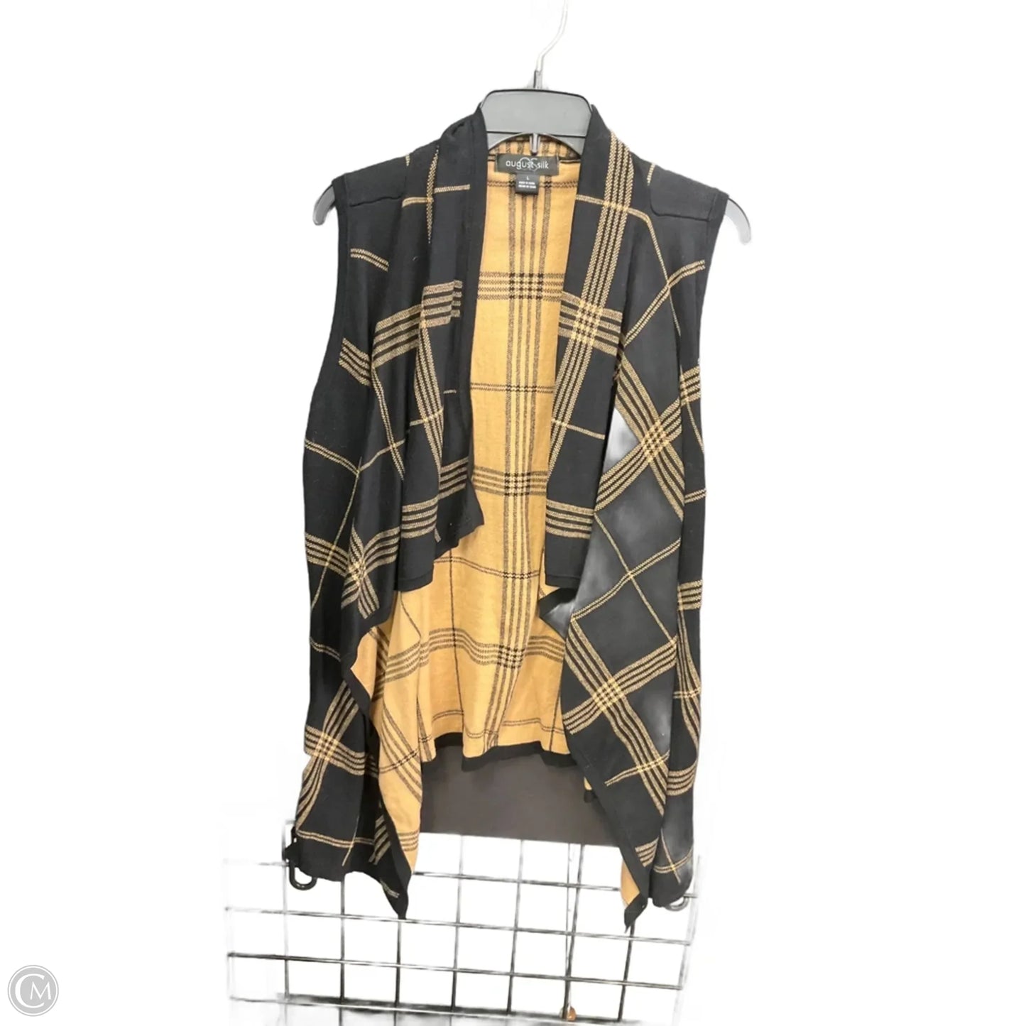 Vest Sweater By August Silk In Black & Tan, Size: L