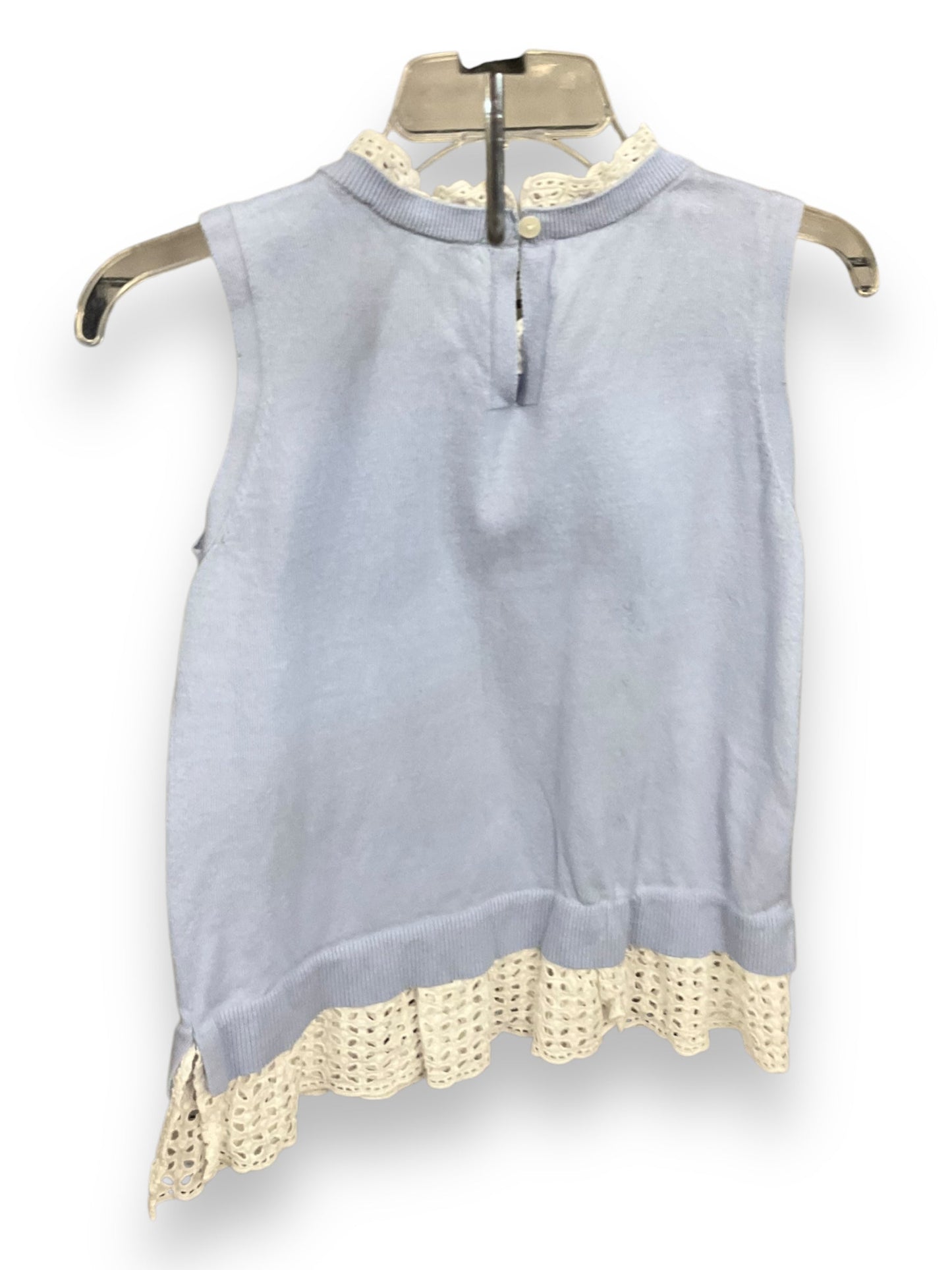 Top Sleeveless By Loft In Blue White, Size: Xs