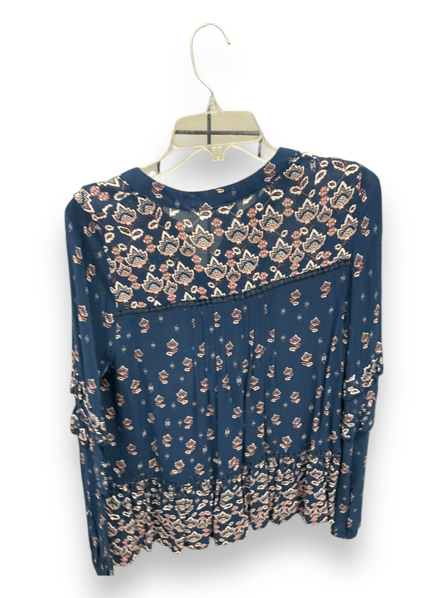 Top Long Sleeve By Knox Rose In Blue, Size: M