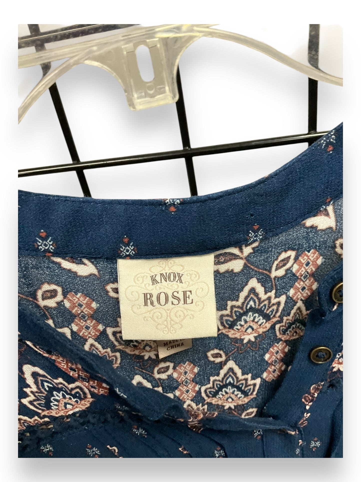 Top Long Sleeve By Knox Rose In Blue, Size: M