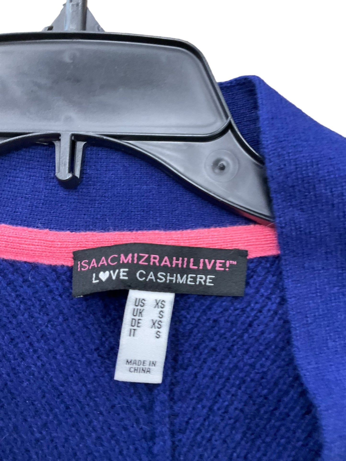 Sweater Cardigan Cashmere By Isaac Mizrahi Live Qvc In Blue, Size: Xs