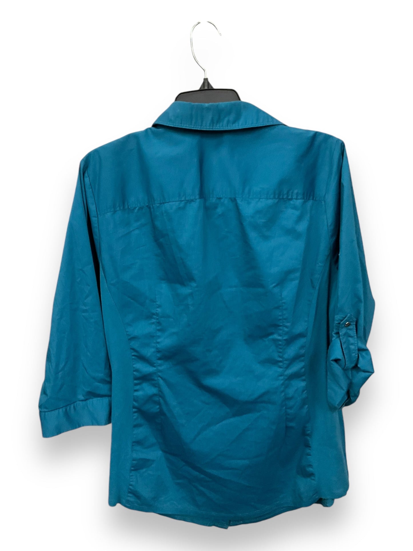 Blouse 3/4 Sleeve By Avenue In Teal, Size: Xl