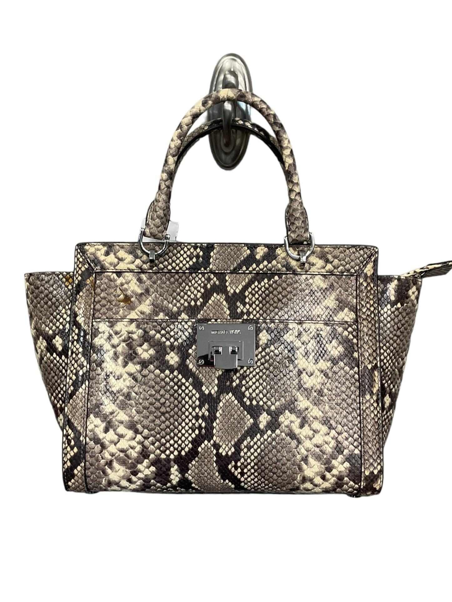 Snakeskin Print Handbag Designer Michael Kors, Size Medium
