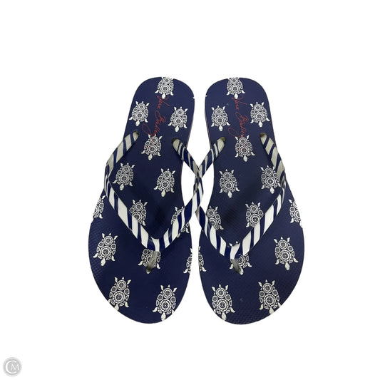 Sandals Flip Flops By Vera Bradley In Blue White, Size: 10