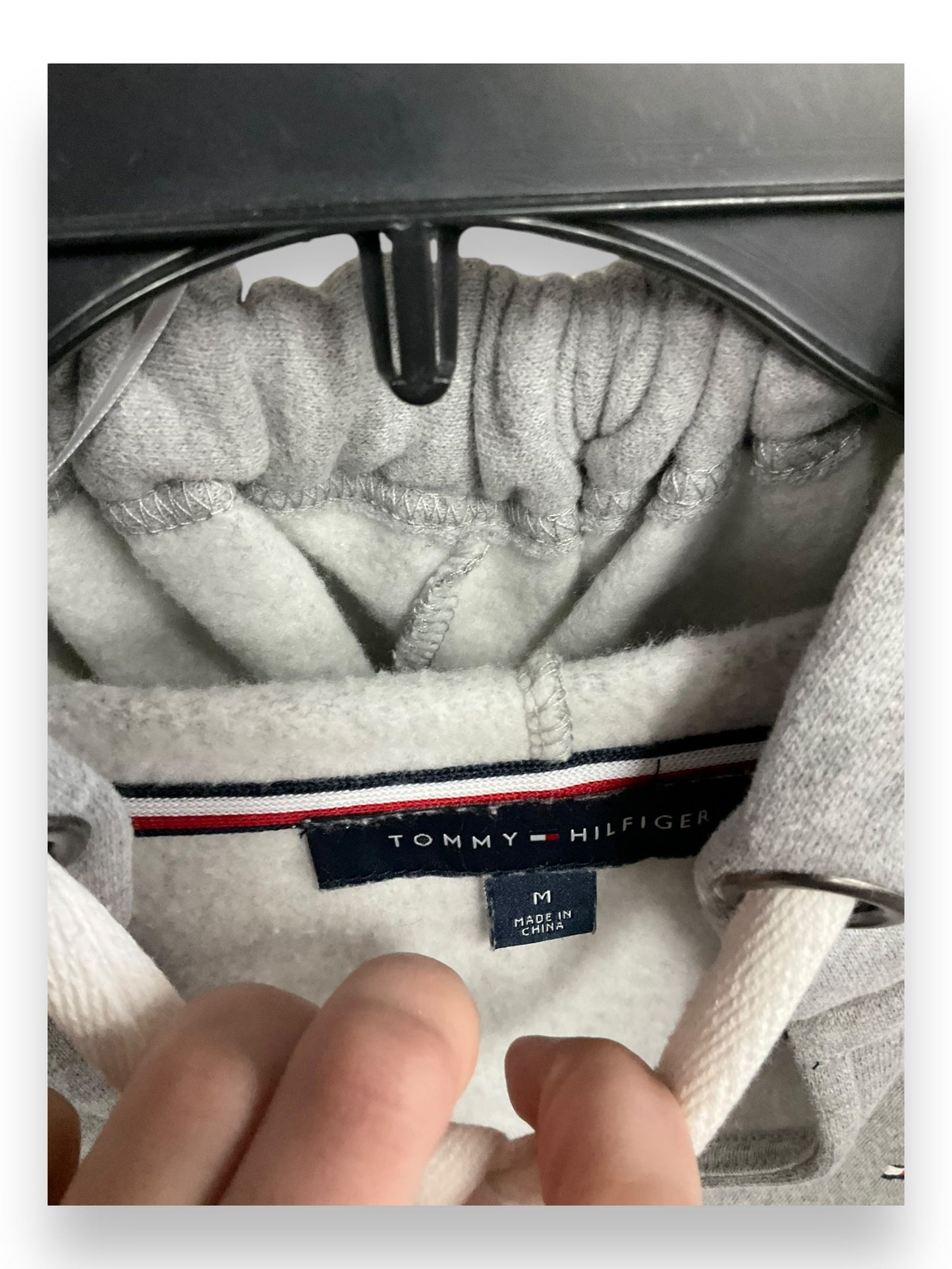 Sweatshirt Hoodie By Tommy Hilfiger In Grey, Size: M