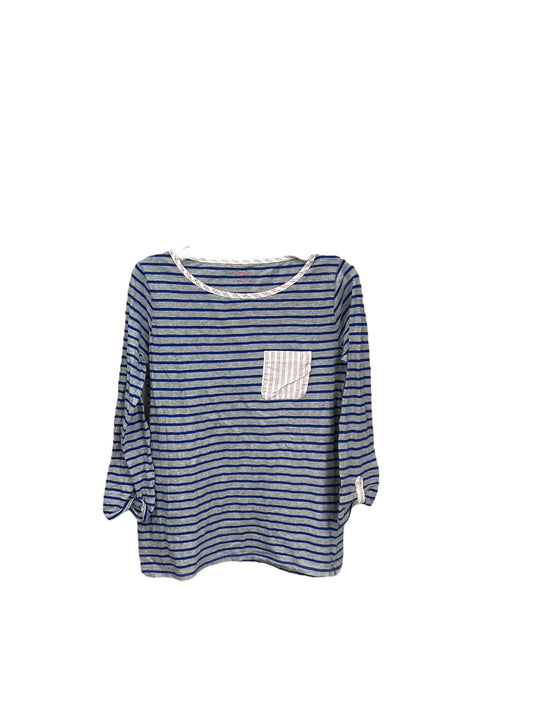 Top 3/4 Sleeve By Boden In Striped Pattern, Size: M