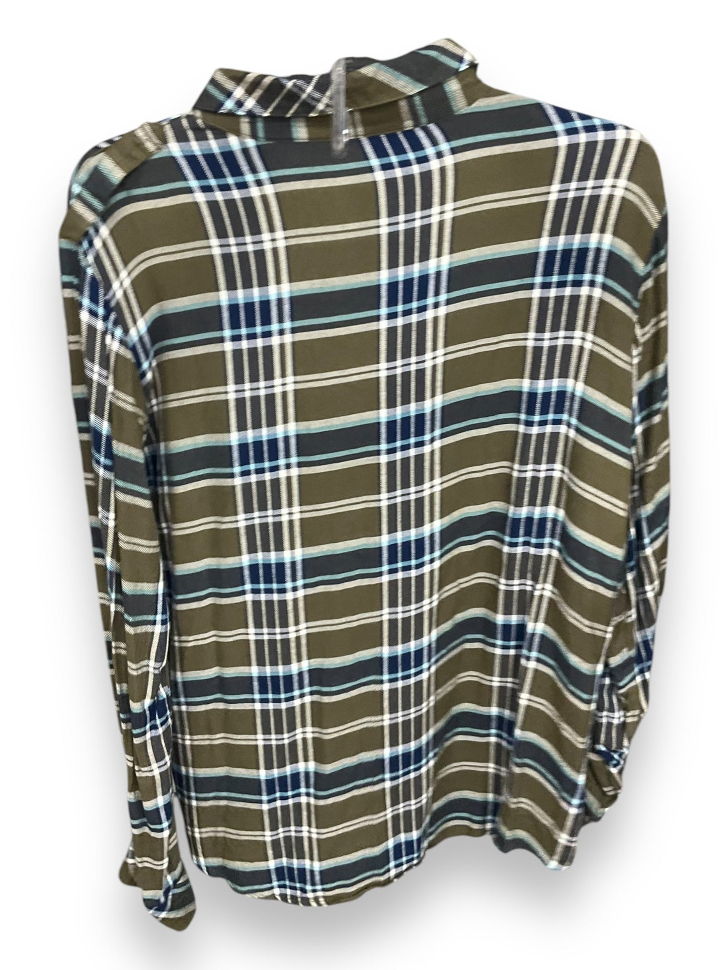 Blouse Long Sleeve By Sanctuary In Plaid Pattern, Size: L