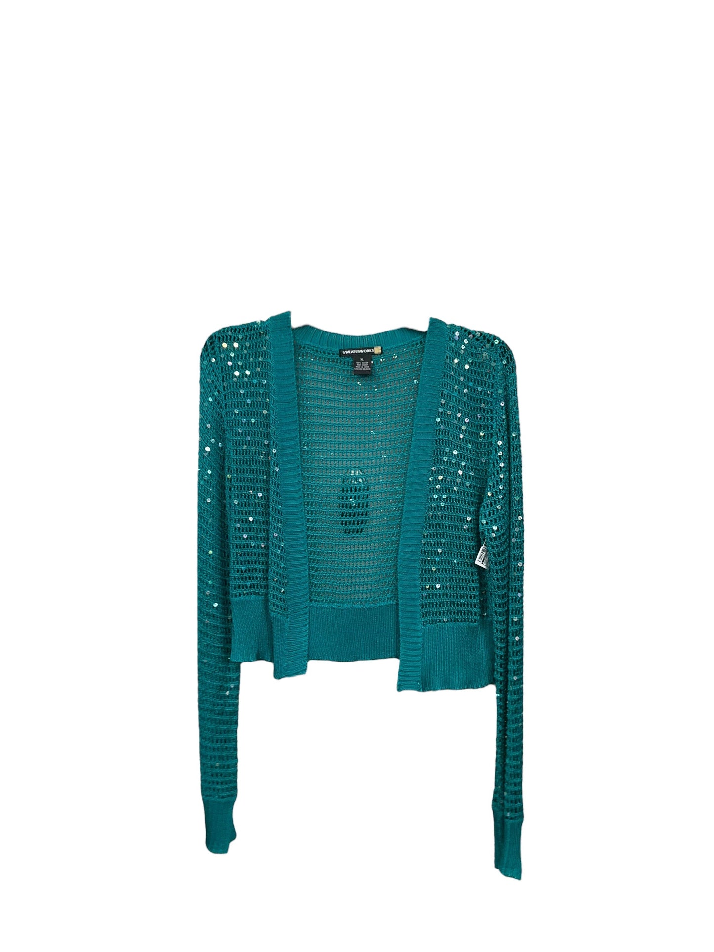 Cardigan By Clothes Mentor In Teal, Size: Xl