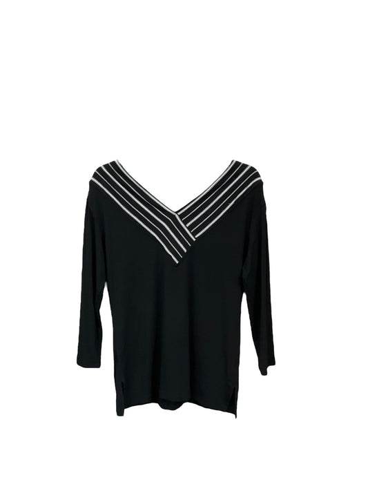 Top 3/4 Sleeve By Chicos In Black, Size: S