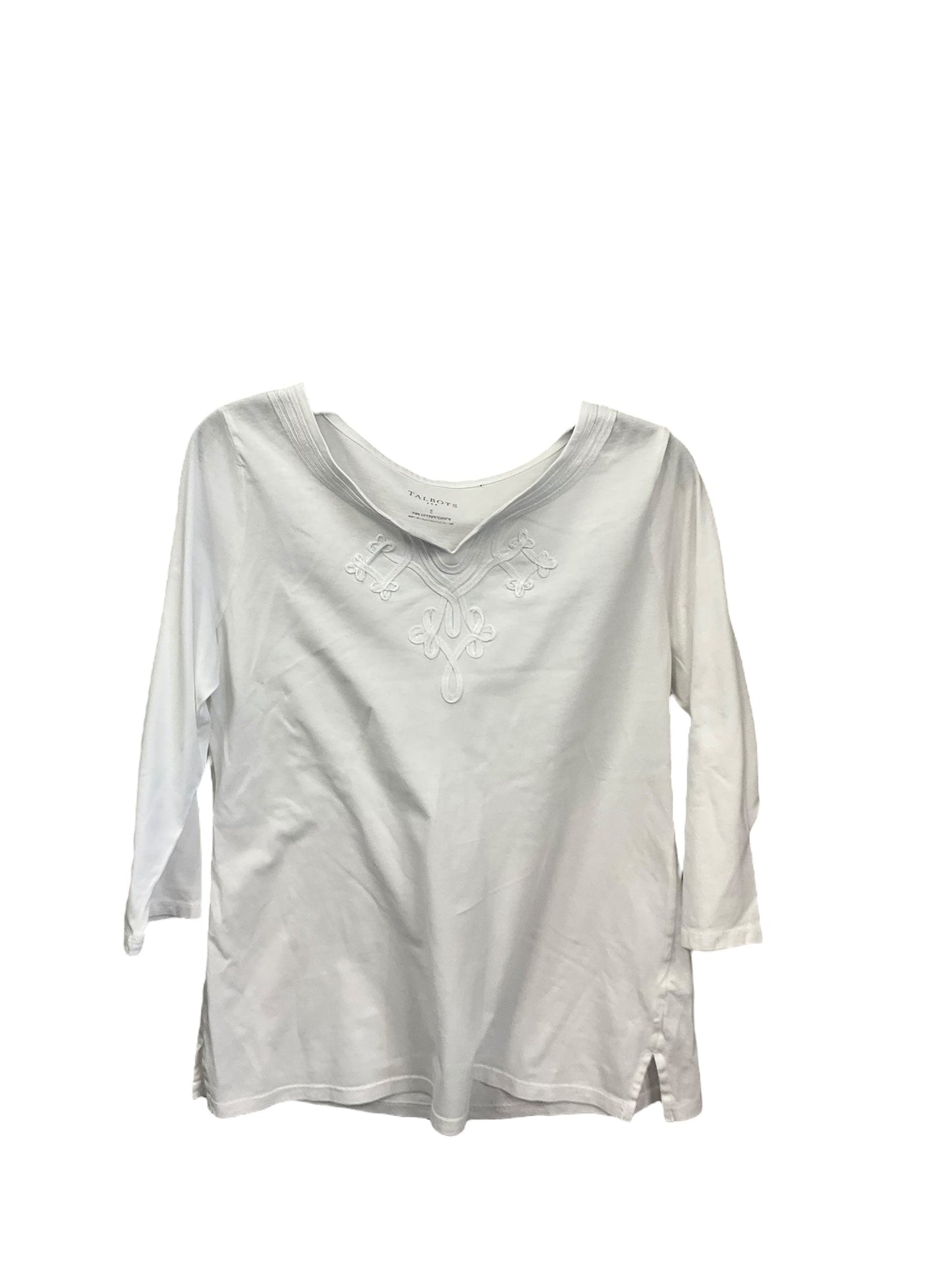 Top 3/4 Sleeve By Talbots In White, Size: S