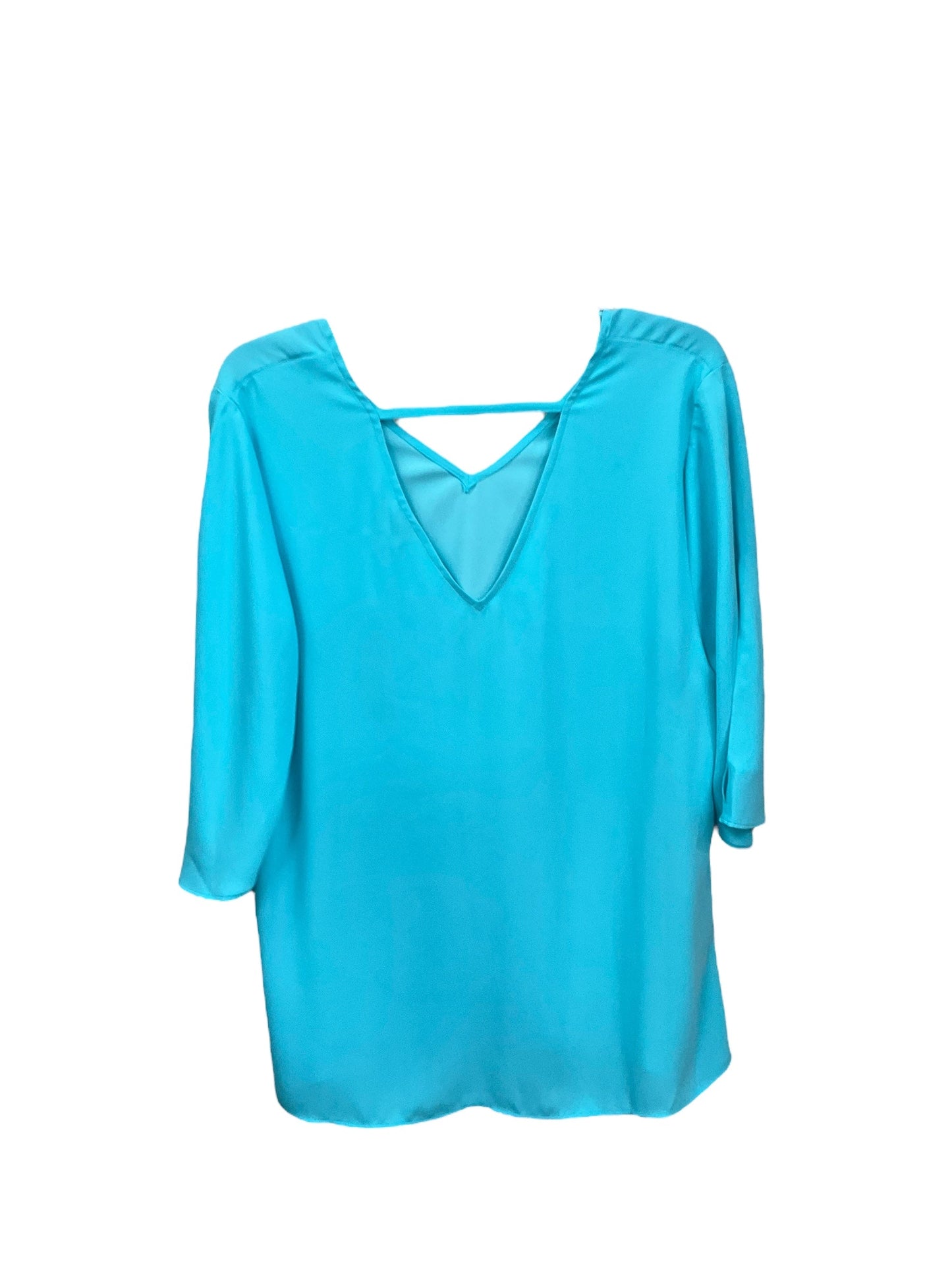 Blouse Long Sleeve By Chicos In Aqua, Size: M