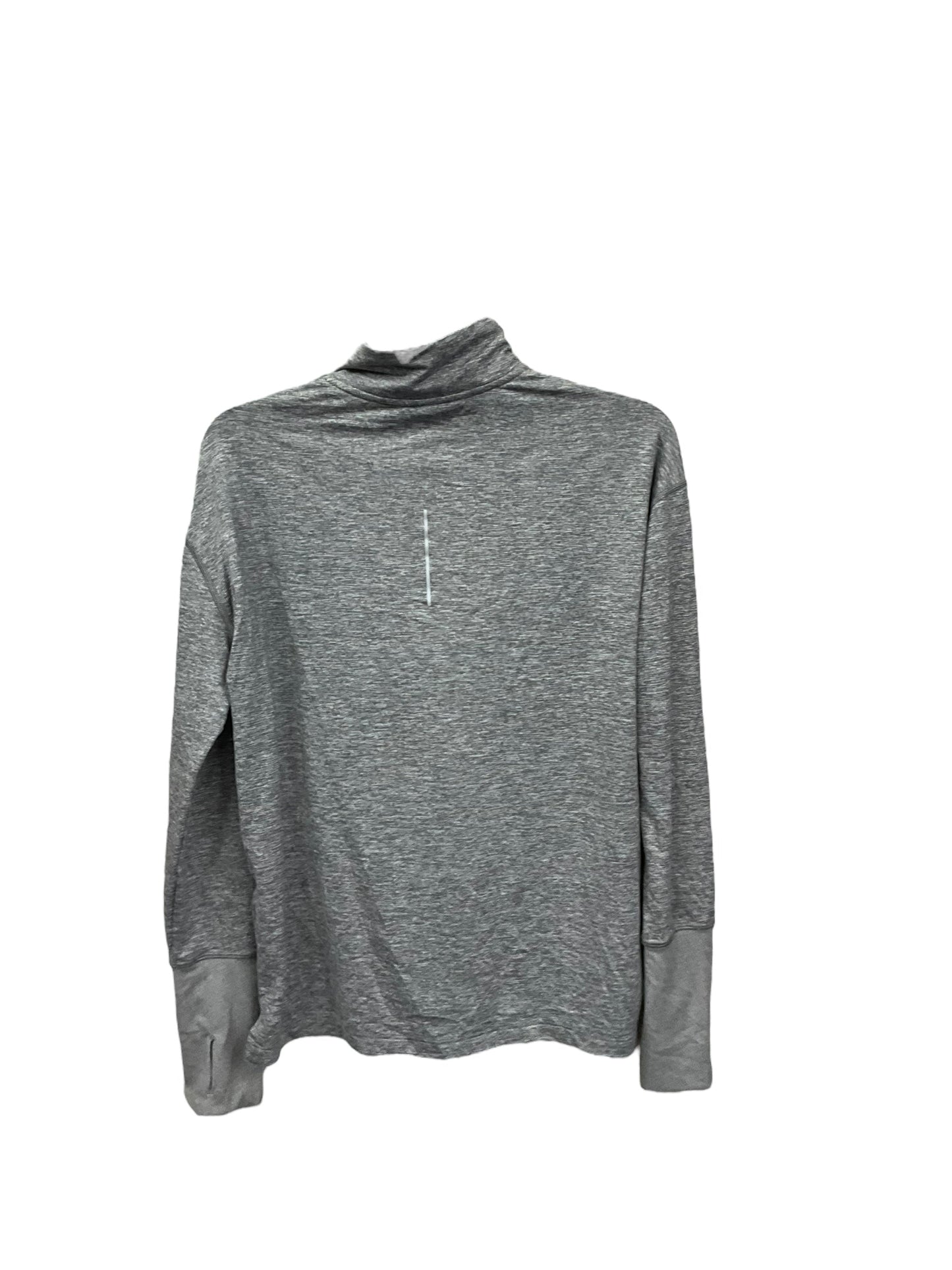 Athletic Top Long Sleeve Collar By Nike Apparel In Grey, Size: M