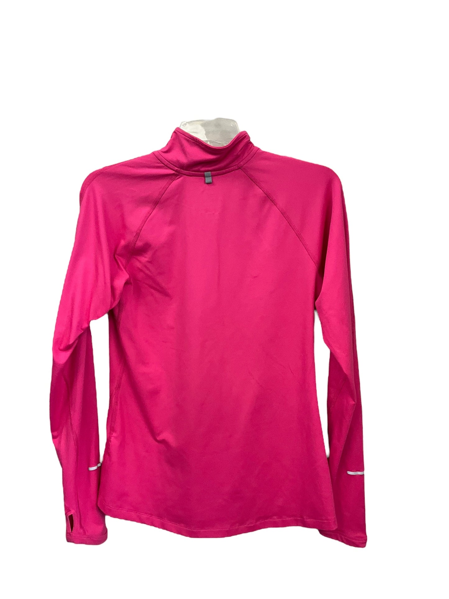 Athletic Top Long Sleeve Collar By Nike Apparel In Pink, Size: S