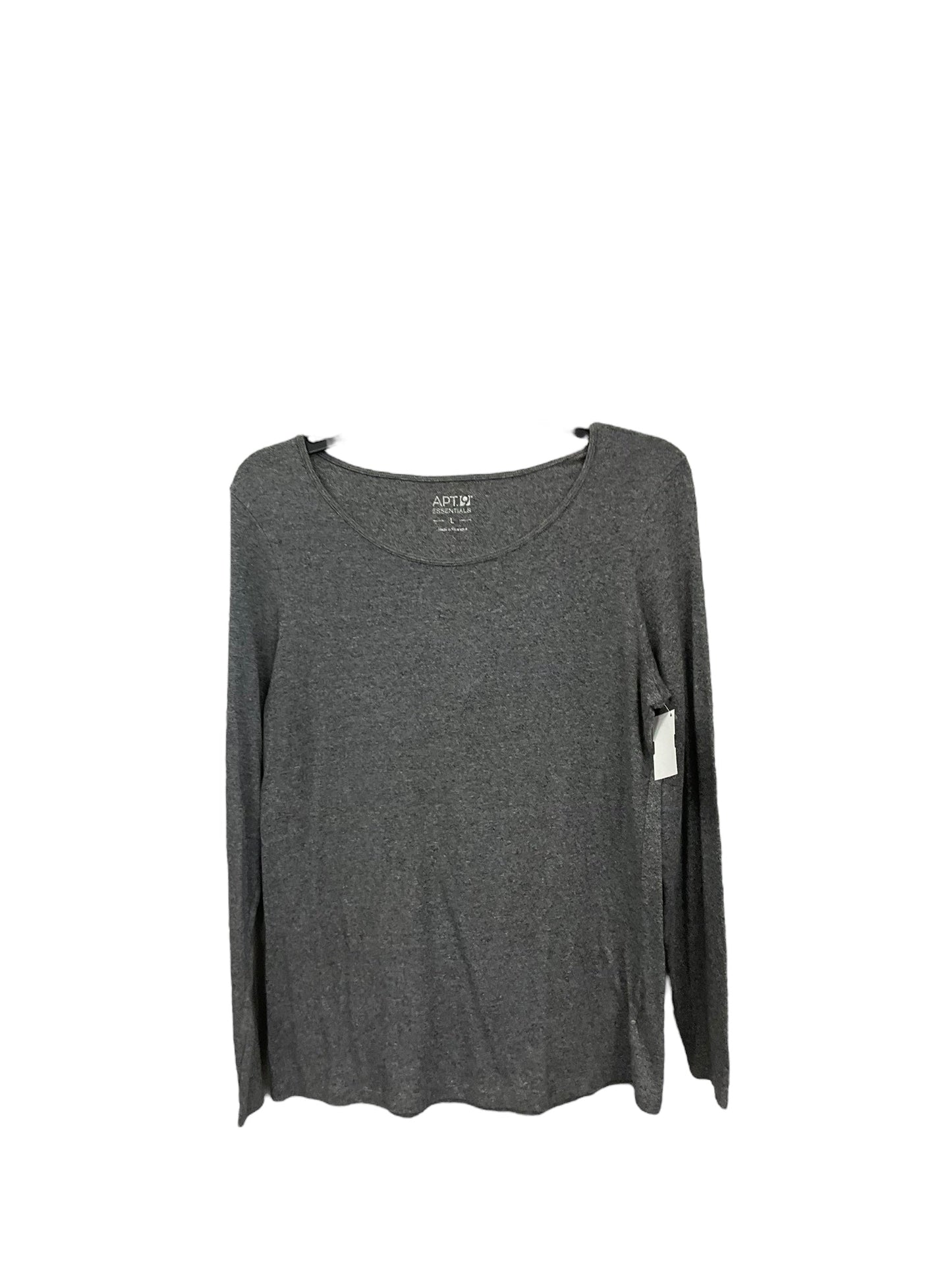 Top Long Sleeve Basic By Apt 9 In Grey, Size: L