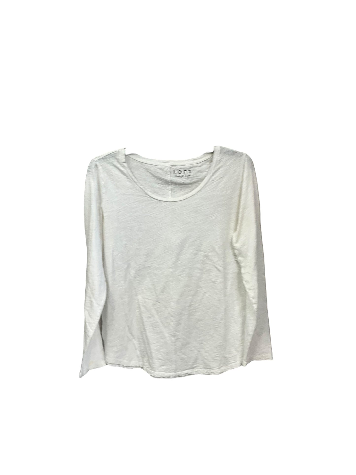 Top Long Sleeve Basic By Loft In White, Size: L