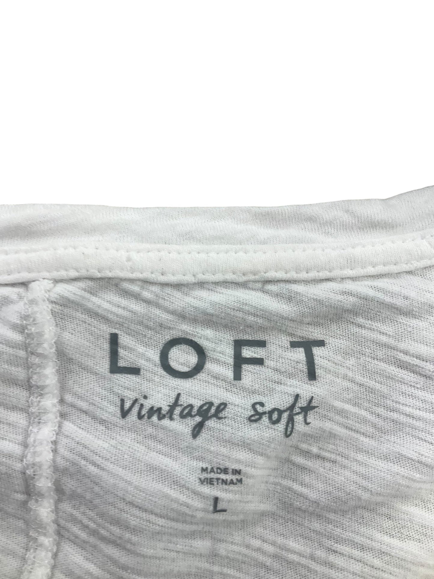 Top Long Sleeve Basic By Loft In White, Size: L