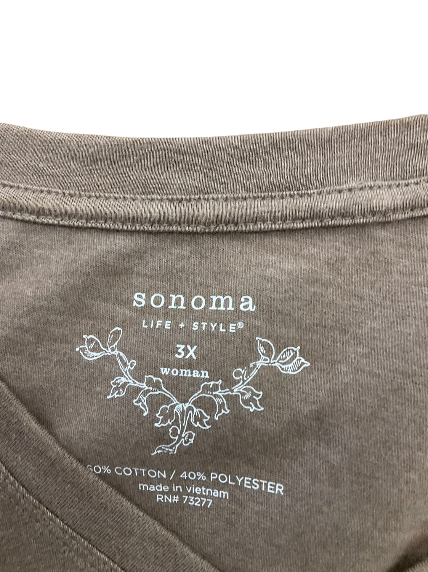 Top Long Sleeve By Sonoma In Brown, Size: 3x