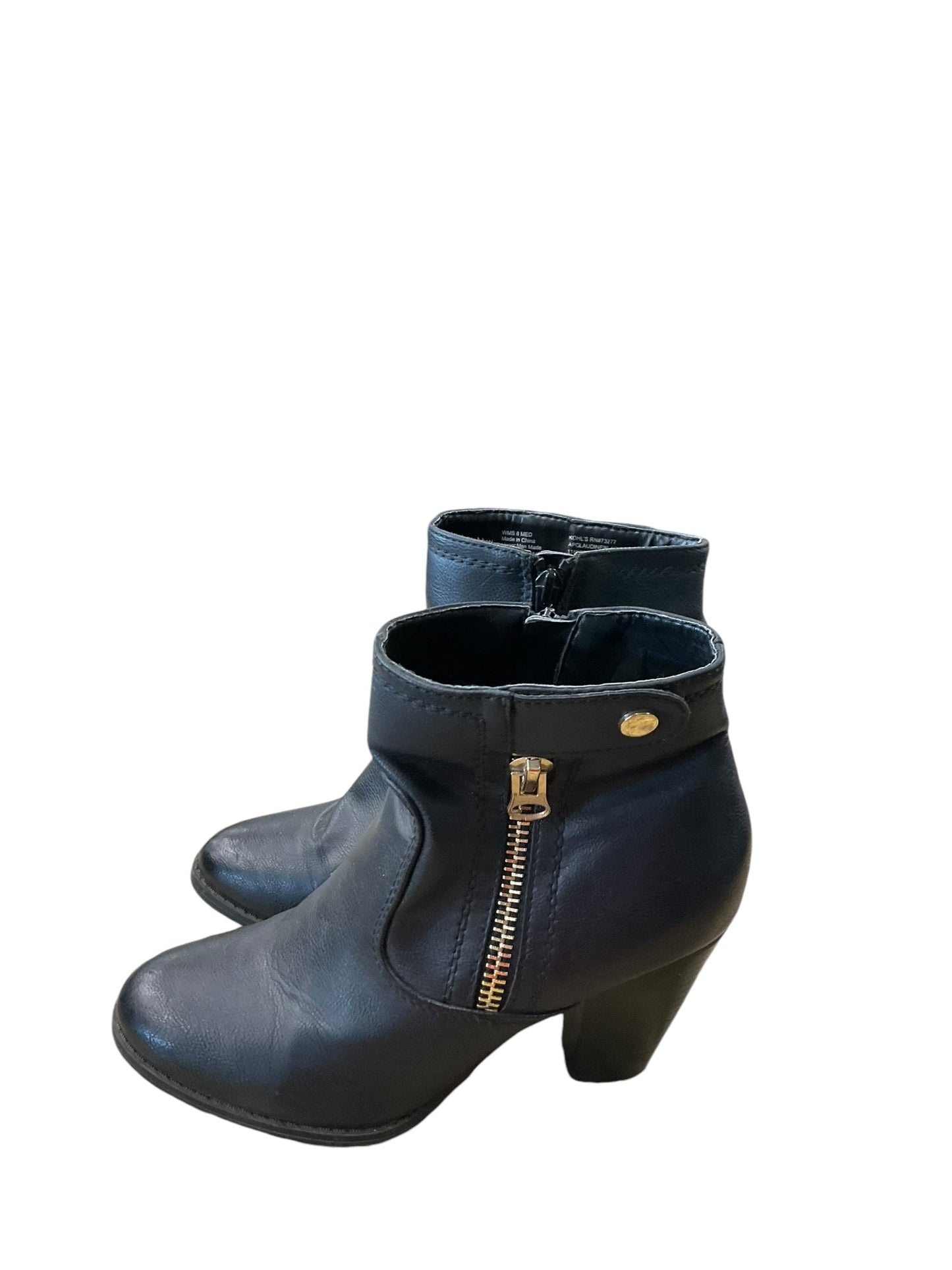 Boots Ankle Heels By Apt 9 In Black, Size: 8