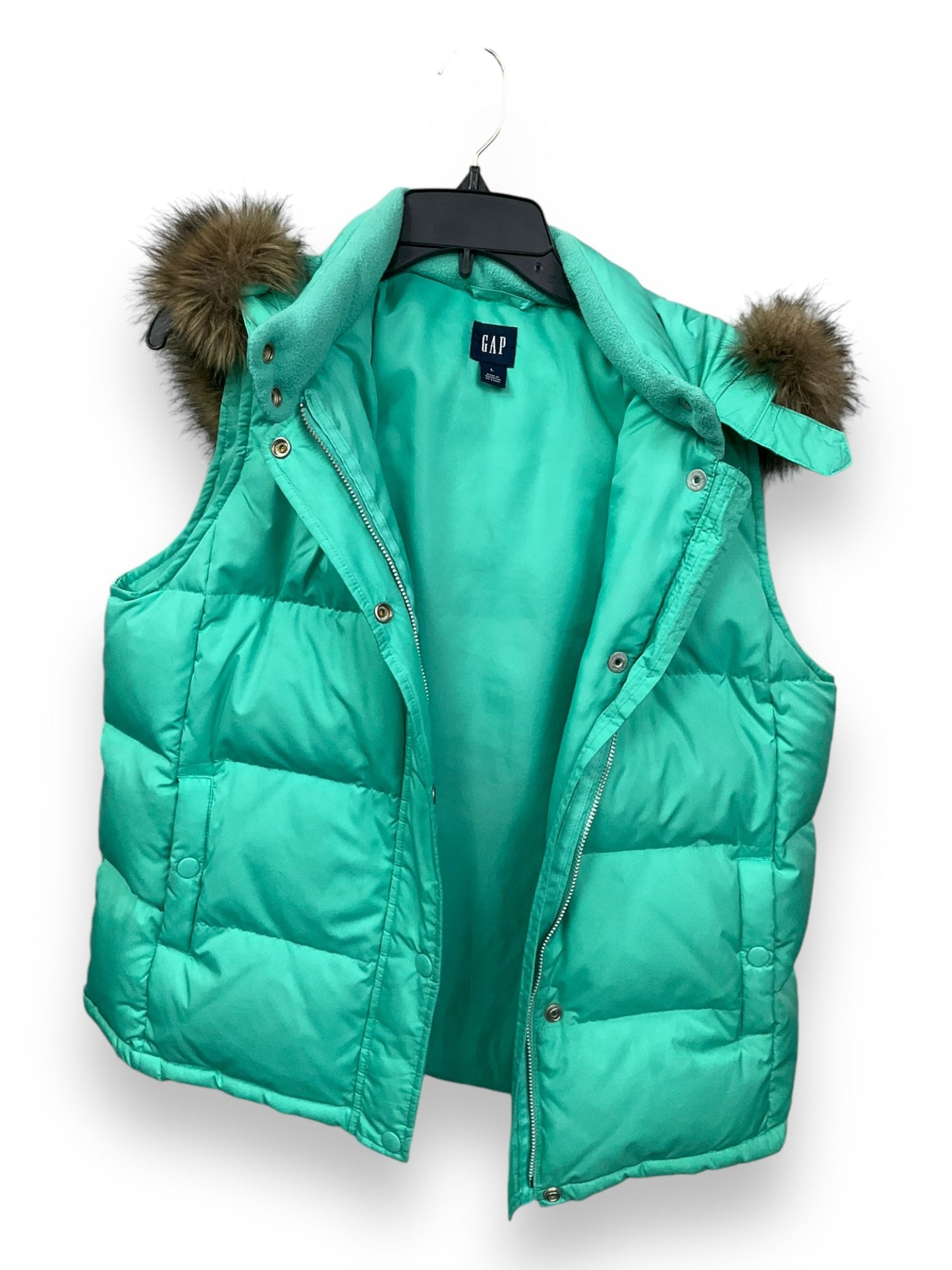 Vest Puffer & Quilted By Gap In Aqua, Size: L