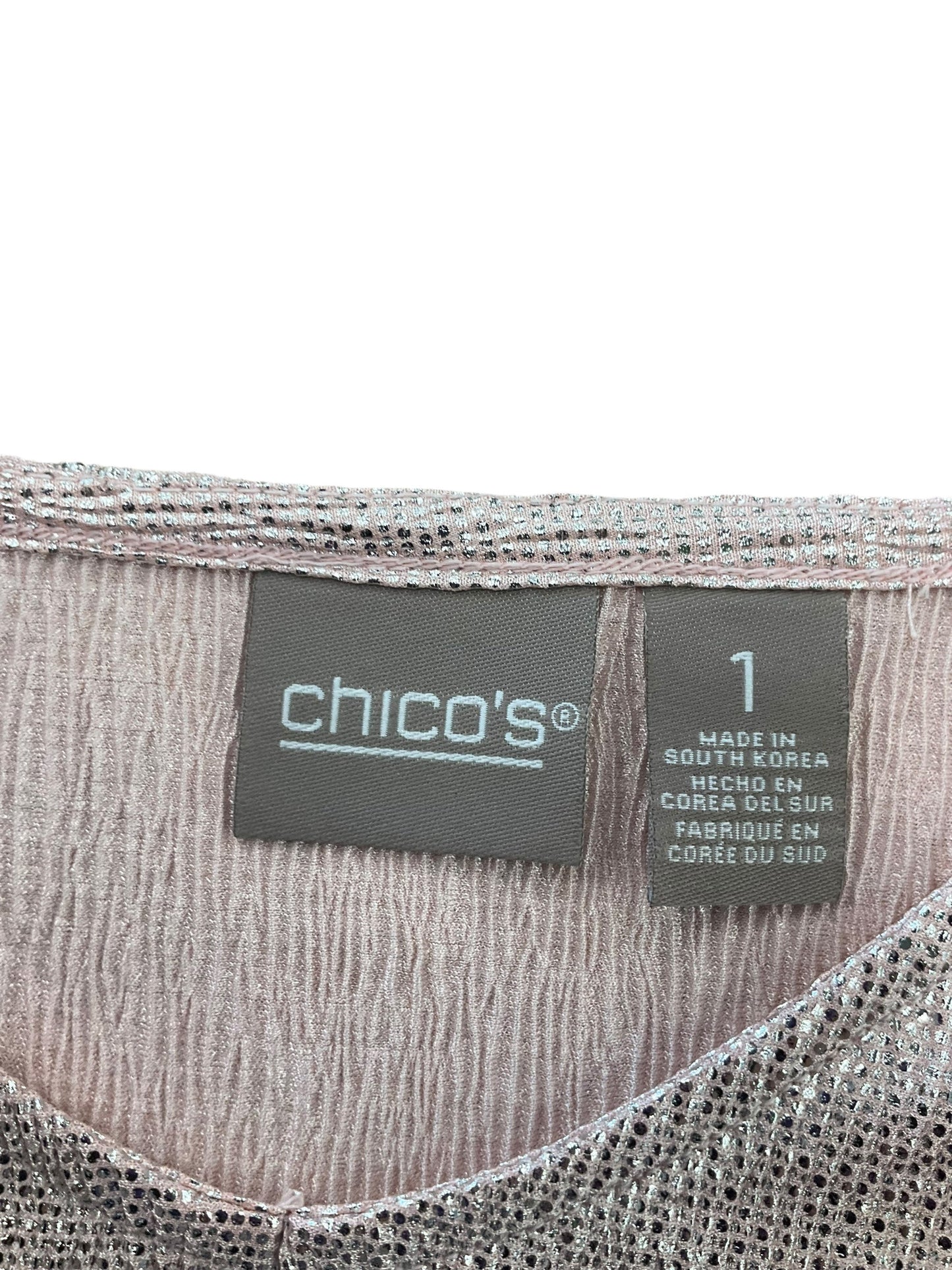 Top Long Sleeve By Chicos In Pink, Size: M